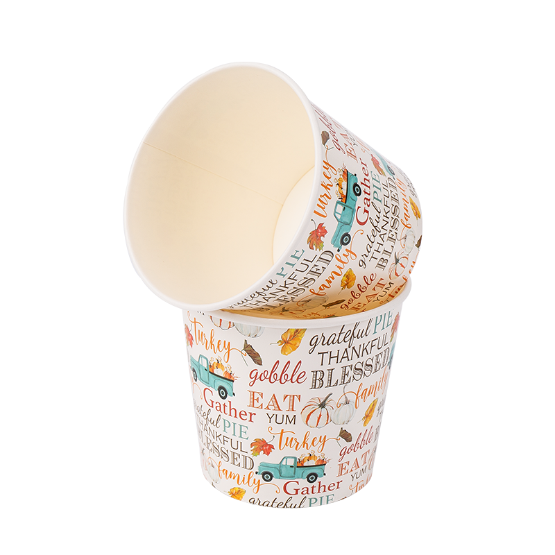32oz Cupáin Uachtar Reoite Páipéir Indiúscartha In-bhithmhillte